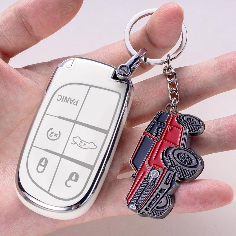 SINLAKUA for Bronco Keychain 4 door key chain Fob Cover Cool Mods Key Chain Sport Accessories compatible with Ford Bronco 2021 2022 2023(Red) - Image 3